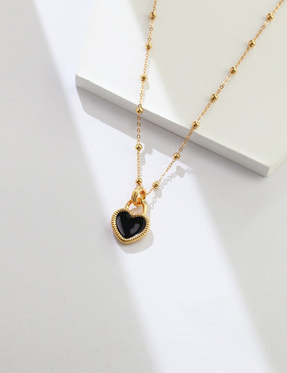 Two sided Heart Pendant Necklace